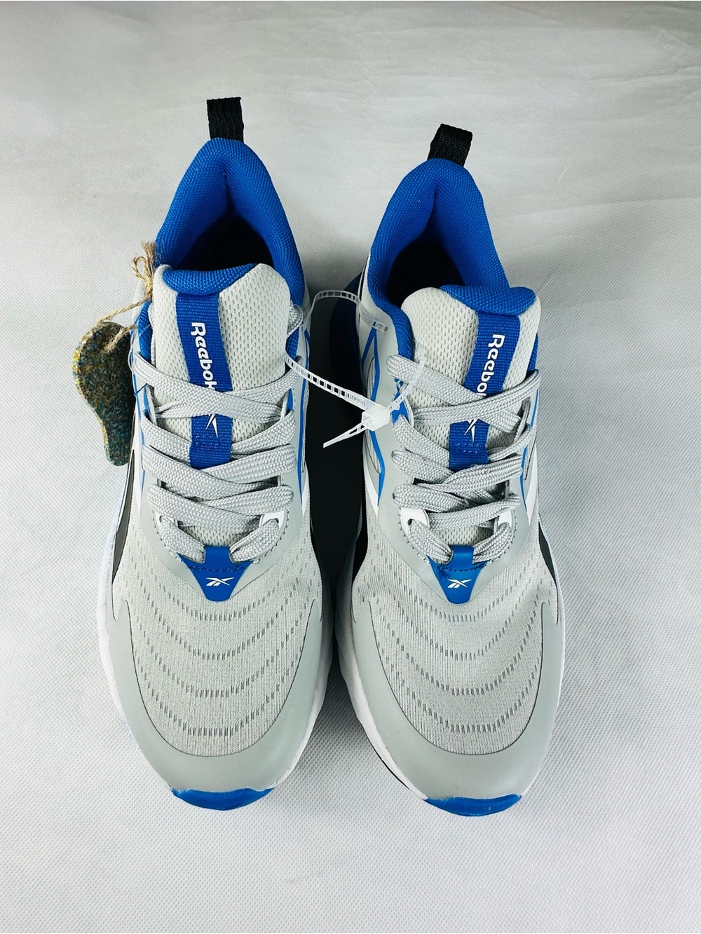 Reebox Men's Light Gray and Blue Athletic Running Shoes - Picture 10 of 11